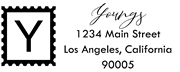 Postage Stamp Solid Letter Y Monogram Stamp Sample
